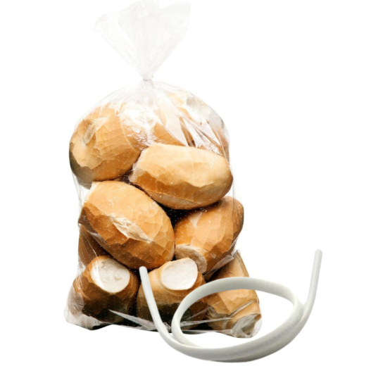 Fecho Arame Amarrilho Lacre Plástico Branco P/ Pão 8cm - 1KG
