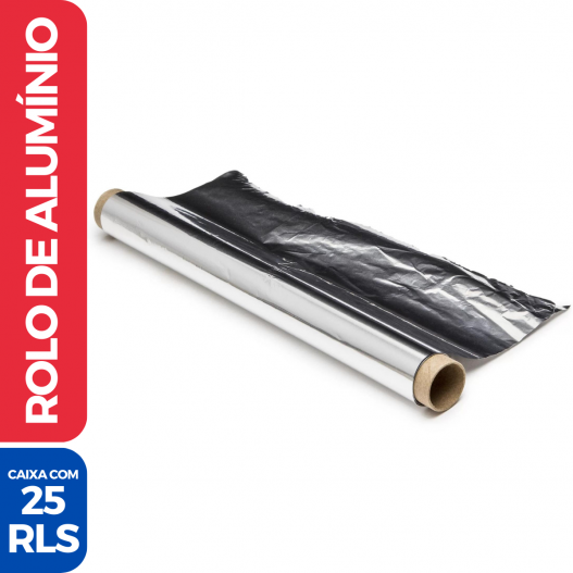 Rolo Bobina Papel Folha Alumínio Frango 30cm X 7.5mts - 25 Unidades