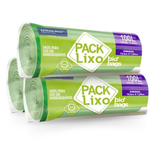 Saco de Lixo Biobag Biodegradável Verde 100LTS 75x105 - 150 Sacos