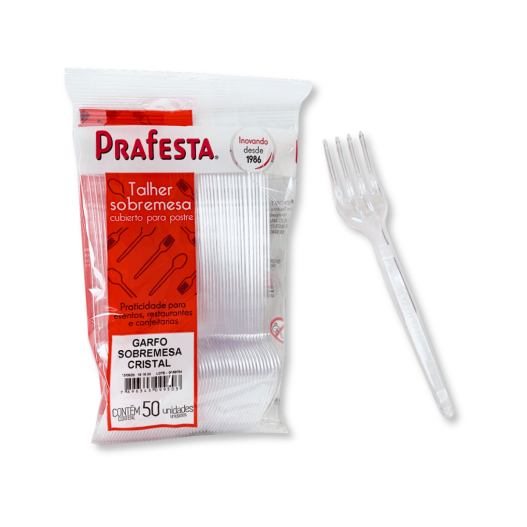 Garfo de Sobremesa Cristal - 50 Unidades