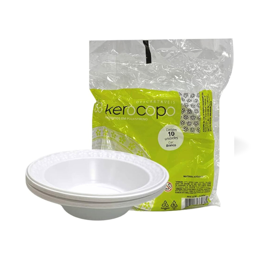 Prato Branco Fundo 21CM- 10 Unidades