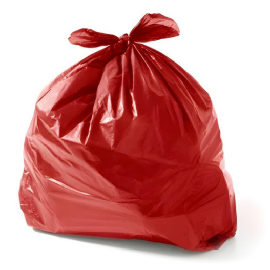 Saco de Lixo P/ Embalar Vermelho 100LTS - 100 Unidades