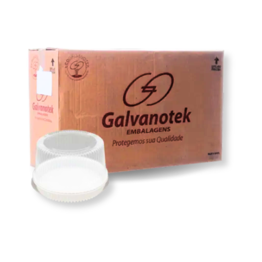 Embalagem p/ Bolos e Tortas Branca c/ Tampa Alta - G32MA - 100 Unidades