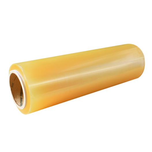 Rolo Bobina Plástico Filme PVC Amarelo Esticável Super Alpes 38cm X 9micras X 1000mt