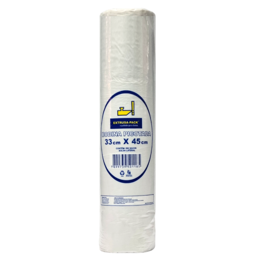 Rolo Bobina Plástica Picotada Sacos Alimentos Transparente B-SL 33x45 Extrusa-Pack - 550 Unidades