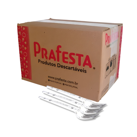 Garfo de Sobremesa Cristal - 20 Pacotes com 50 Unidades