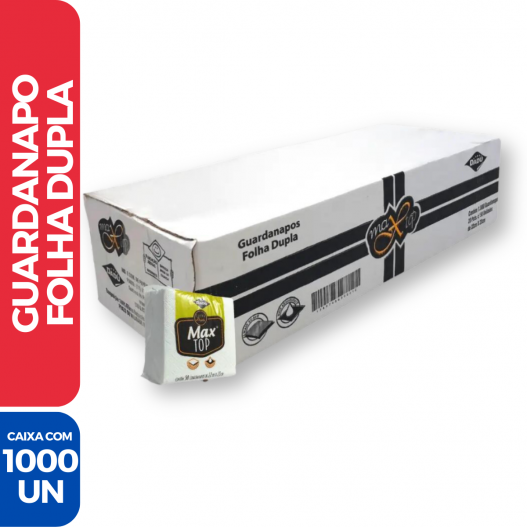 Guardanapo Max Top Folha Dupla 22 X 23 - Caixa C/ 1000 Unidades