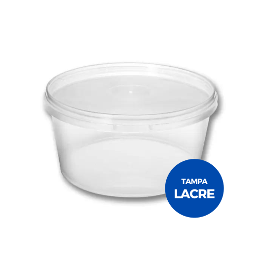Pote Redondo Tampa C/ Lacre 1000ML - 10 Unidades