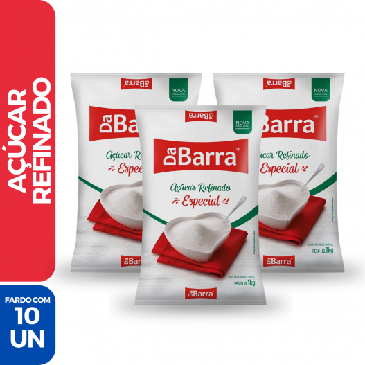 Açúcar Refinado Da Barra 1 KG - 10 Unidades