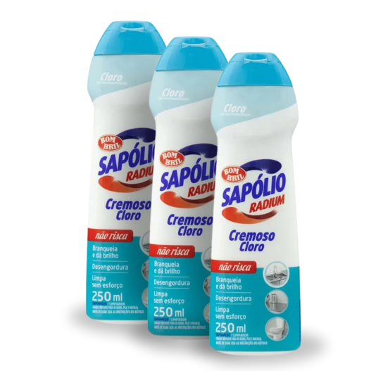Sapólio Radium Cremoso 250ml Cloro - 12 Unidades