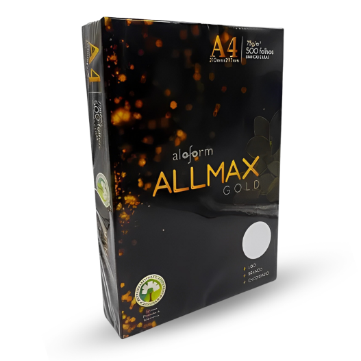 Papel Folha Sulfite A4 Branca - Allmax Gold - 500 folhas