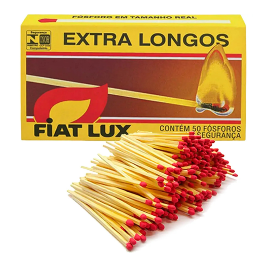 Fósforo Palito Extra Longo Segurança Fiat Lux - 1200 Unidades