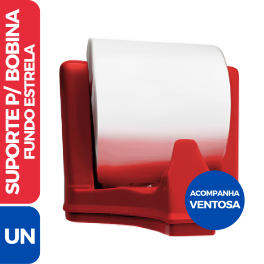 Suporte P/ Bobina Fundo Estrela C/ Ventosa - Vermelho