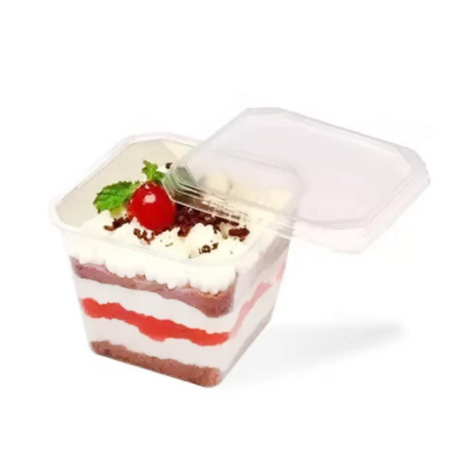 Pote Quadrado C/ Tampa 250ML - 20 Unidades