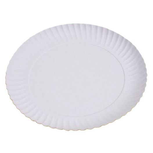 Prato Papelão Branco Redondo Festa N.07 28cm - 100 Unidades
