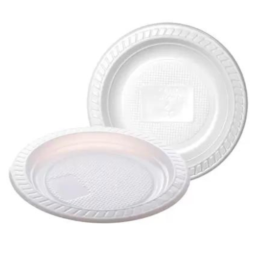 Prato Plástico Descartável 15cm Branco Raso - 1000 Unidades