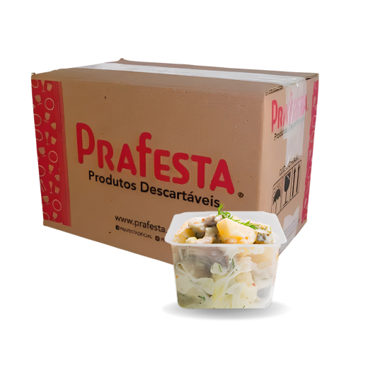 Pote Quadrado C/ Tampa 500ML - 10 Pacotes de 20 Unidades
