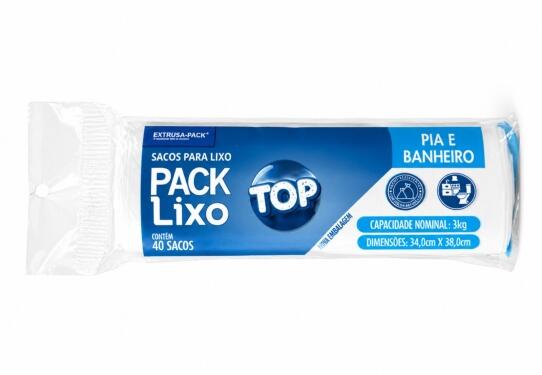 Rolo Saco Lixo Top P/ Pia Banheiro Branco 34x38 - 40 Sacos