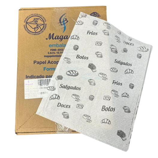 Papel Acoplado Embalar Lanches Frios Bolos 23gr - 500 Unidades