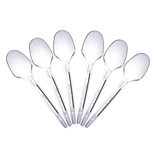 Colher Plástico Sobremesa Cristal Descartável Sorvete Doce Bolo - 1.000 Unidades