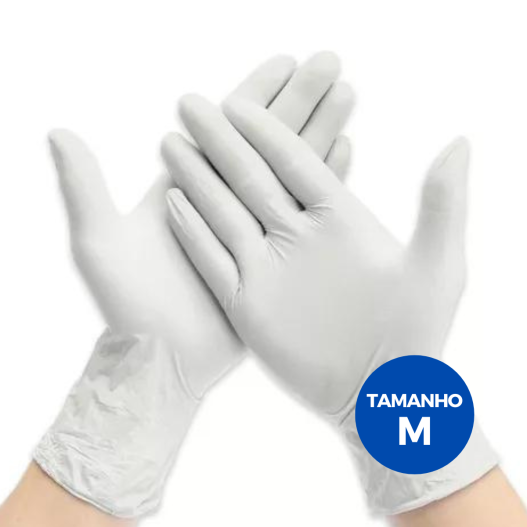 Luva Latex Descartável Procedimento Profissional C/ Pó Branca ( M ) - 1000 Unidades