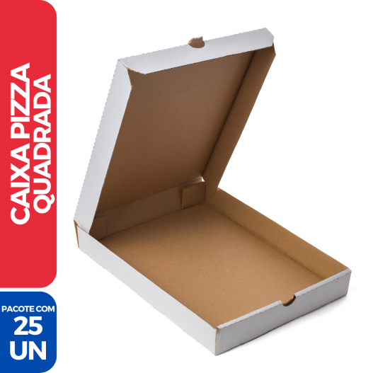 Caixa Pizza Papelão Quadrada Salgados Doces Esfihas Delivery - 25 Unidades