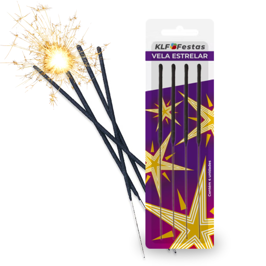 Vela Palito Estrelar Faísca Bolo Festa Aniversário - 400 Unidades