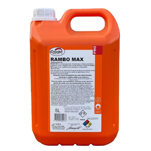 Desengraxante Rambo Max Limpa Chapas Forno Fogão Coifa - 5 LTS