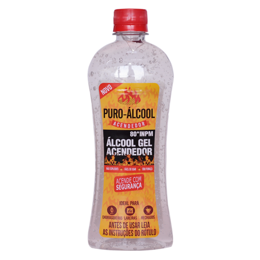 Álcool Gel Acendedor Puro 80° 425 gr - 24 Unidades