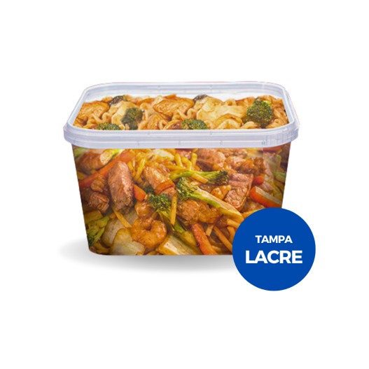 Pote Quadrado Tampa C/ Lacre 600ML - 10 Unidades