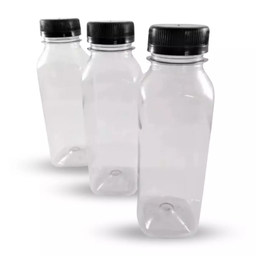 Garrafa Plástica PET 1000ml c/ Tampa Preta - 100 Unidades