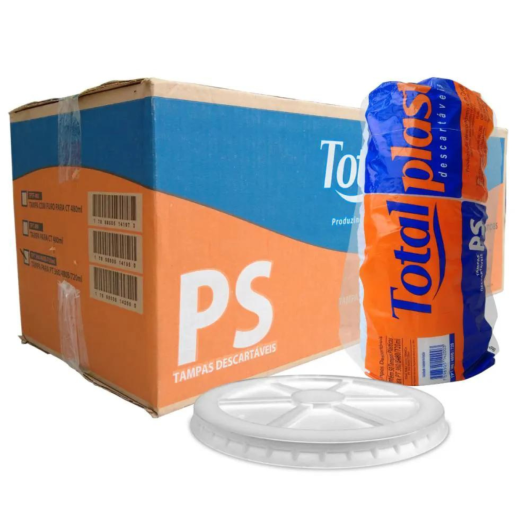 Tampa Plástica Transparente P/ Pote TPT 360 720 480 Baixo - 500 Unidades
