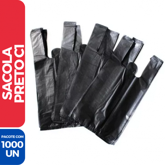 Sacola C1 Preta 23 X 34 - 1000 Unidades