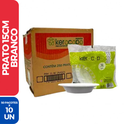 Prato Branco Fundo 15CM- 50 Pacotes C/ 100 Unidades