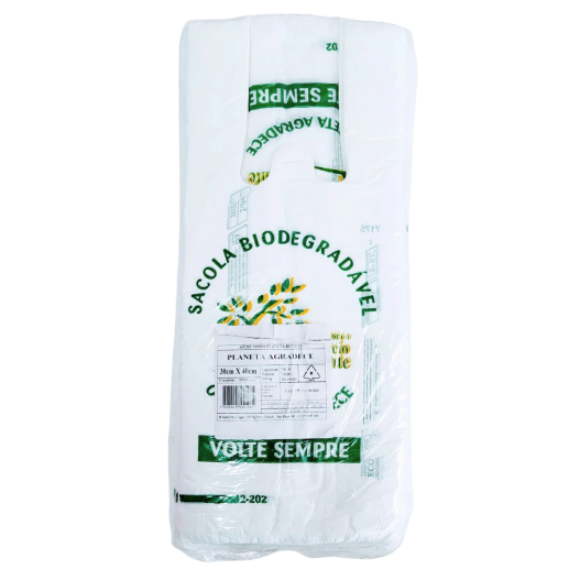 Sacola Plástica Biodegradável Impressa B5 30 x 40 Planeta Agradece 2KG - 600 Unidades