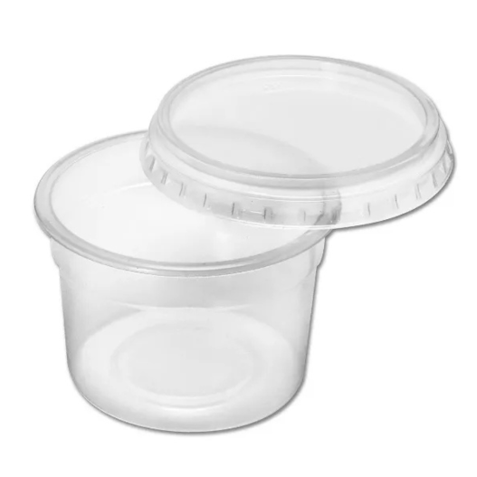 Pote PP Redondo Descartável c/ Sobretampa Danubio 500ml - 288 Unidades
