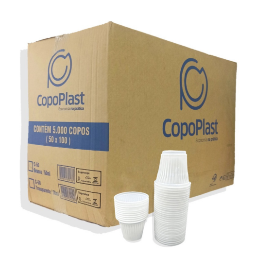 Copo PS Descartável 80ML Transparente Copoplast Água Café - 3000 Unidades