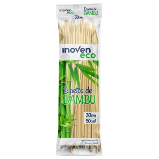 Espeto Palito Bambu 30cm P/ Espetinho Churrasco - 50 Unidades