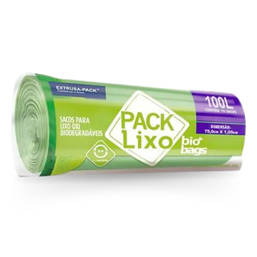 Saco de Lixo Biobag Biodegradável Verde 100LTS 75x105 - 15 Sacos
