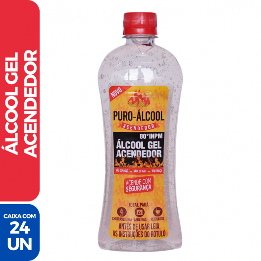 Álcool Gel Acendedor Puro 80° 425 gr - 24 Unidades