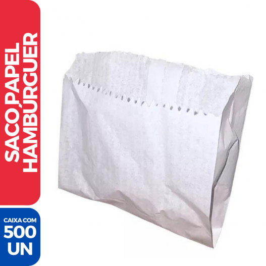 Saco Papel Mono Branco Liso Hambúrguer 30g - 500 Unidades