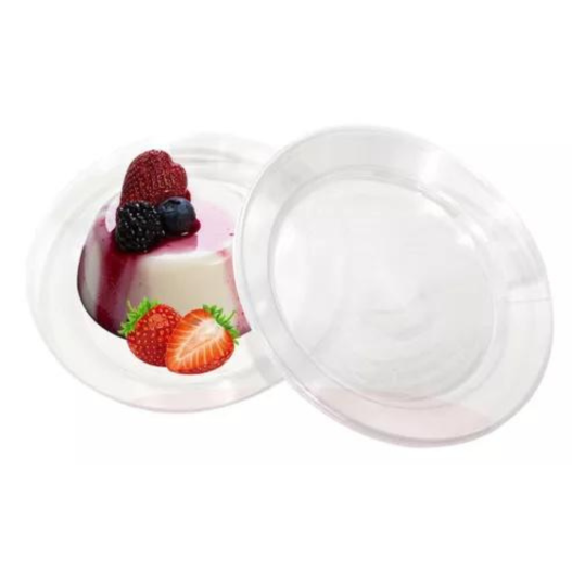 Prato Acrílico Redondo Sobremesa Resistente Cristal 15cm - 10 Unidades