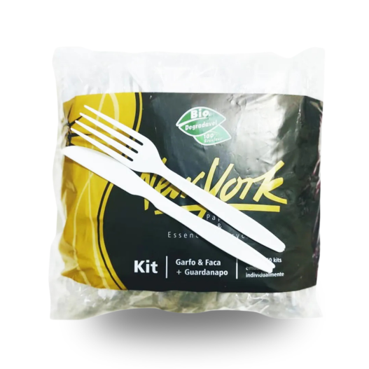 Kit Garfo e Faca + Guardanapo Descartável Reforçado New York Churrasco - 400 Unidades