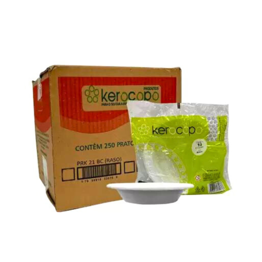 Prato Branco Fundo 15CM Kerocopo - 500 Unidades