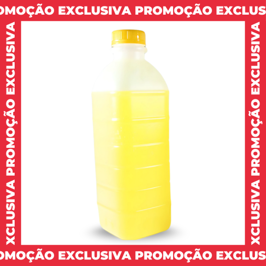 Garrafa Plástica Quadrada PEAD Descartável Caldo De Cana 1000ml Tampa Amarela - 100 unidades