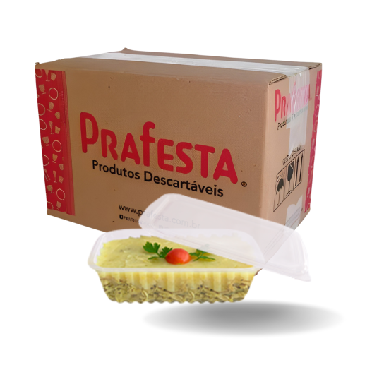 Pote Retangular C/ Tampa 350ML - 6 Pacotes de 24 Unidades